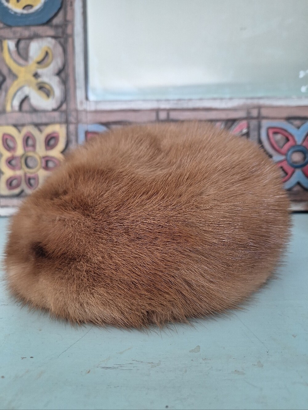 Vintage Mink Pillbox Hat